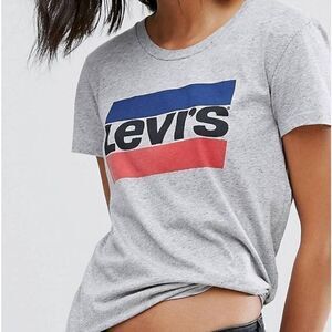 Levi's Graphic Logo T-Shirt Top Gray